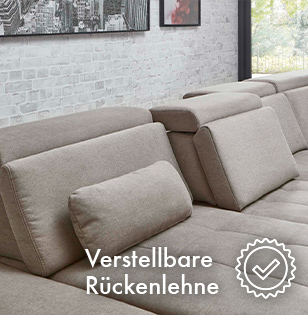 Couch verstellbare Rückenlehne grau Polster